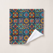 Mosaik Floral Mix Badhandtuch Set (Waschlappen)