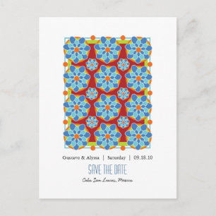 Mosaik Floral Save the Date Postkarten