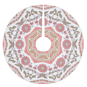 Mosaik Floral Star: Nahtloses Muster Polyester Weihnachtsbaumdecke