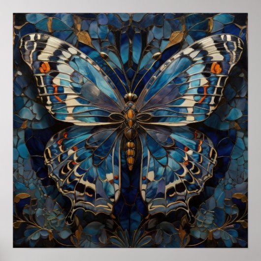 Mosaik Flutter - 3D Butterfly Moderne Kunst Poster (Vorne)