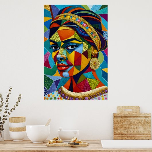 Mosaik: Frauengesicht Poster (Küche)