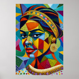 Mosaik: Frauengesicht Poster