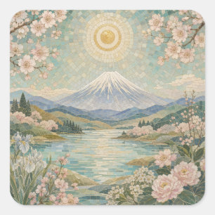 Mosaik-Frühlingsserenität Quadratischer Aufkleber