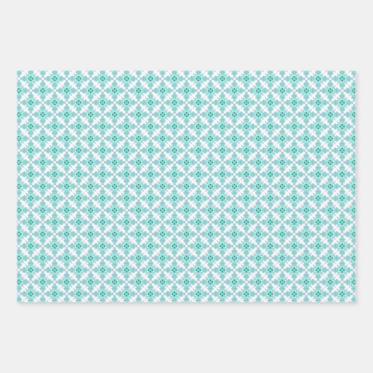 Mosaik für blaue und weiße geometrische Elemente Geschenkpapier Set (Vorderseite 2)