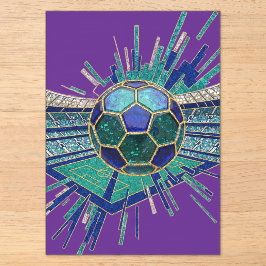 Mosaik-Fußballstadion-Burst-Abstrakt-Weltmeistersc Acryleinladungen