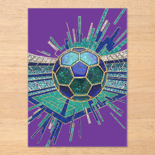 Mosaik-Fußballstadion-Burst-Abstrakt-Weltmeistersc Acryleinladungen