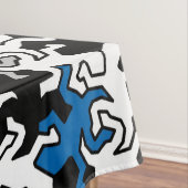 Mosaik Geckos Muster - blau Schwarz-weiß grau Tischdecke (Beispiel)
