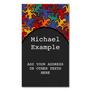 Mosaik-Geckos-Muster - Erdfarbe Magnetische Visitenkarte