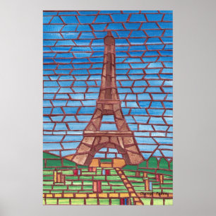 Mosaik-Gemälde des Eiffelturms auf Postern Poster