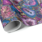 Mosaik Gemstone Muster mit rosa, Lila, blau Geschenkpapier (Rolleneckpunkt)