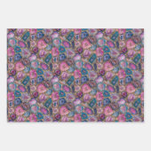 Mosaik Gemstone Muster mit rosa, Lila, blau Geschenkpapier Set (Vorderseite 2)