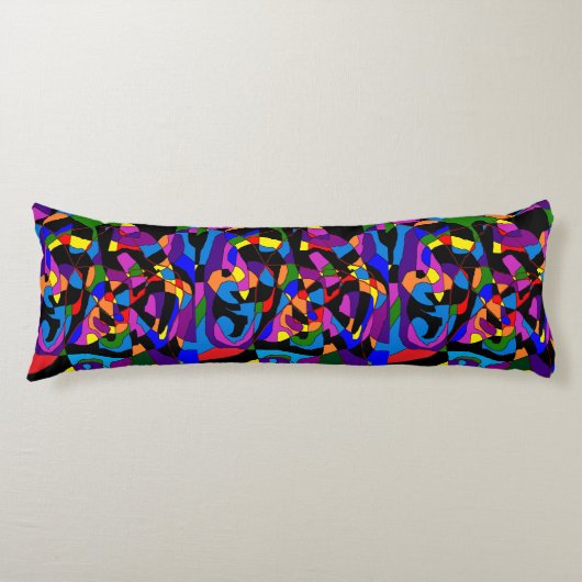 Mosaik gemustert in lila-blauschwarz seitenschläferkissen (Vorderseite)