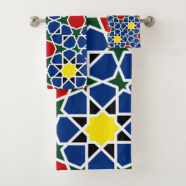 Mosaik Geometric Pattern Design Fliese Badhandtuch Set