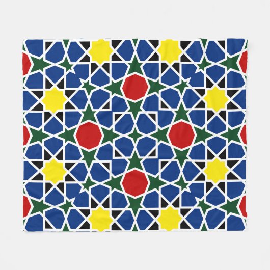 Mosaik Geometric Pattern Design Fliese Fleecedecke (Vorderseite (Horizontal))