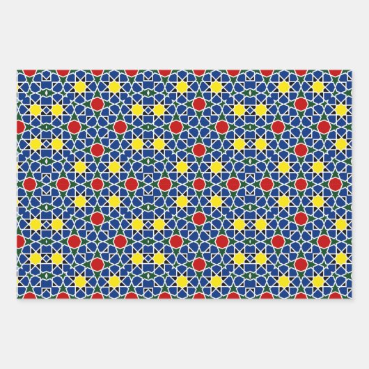 Mosaik Geometric Pattern Design Fliese Geschenkpapier Set (Vorderseite 2)