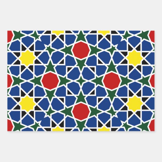 Mosaik Geometric Pattern Design Fliese Geschenkpapier Set (Vorderseite)