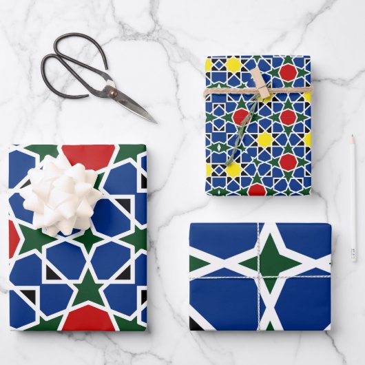 Mosaik Geometric Pattern Design Fliese Geschenkpapier Set (Vorderseite)