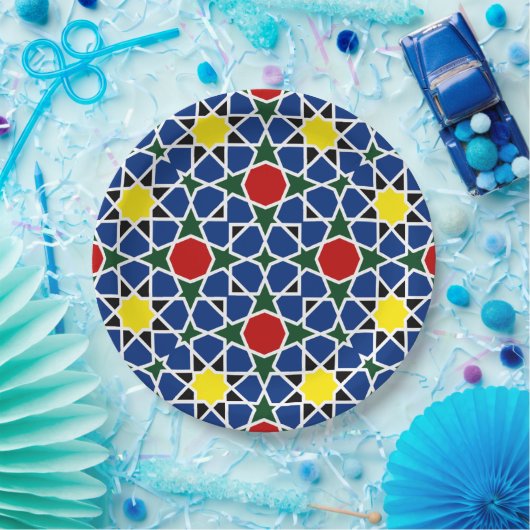 Mosaik Geometric Pattern Design Fliese Pappteller (Party)