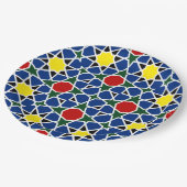 Mosaik Geometric Pattern Design Fliese Pappteller (Schrägansicht)