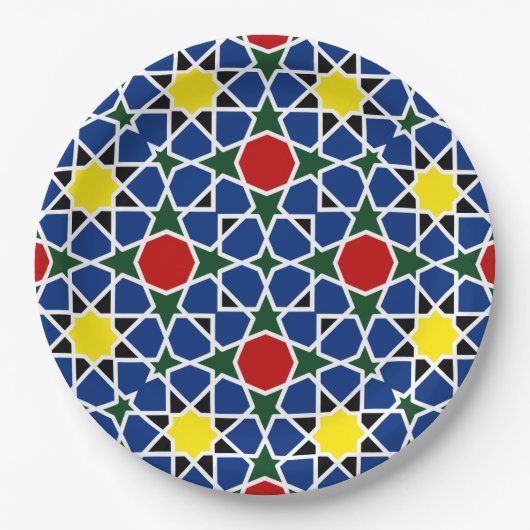 Mosaik Geometric Pattern Design Fliese Pappteller (Vorderseite)