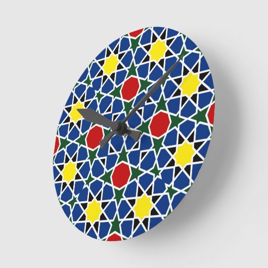 Mosaik Geometric Pattern Design Fliese Runde Wanduhr (Winkel)