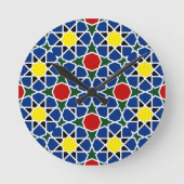 Mosaik Geometric Pattern Design Fliese Runde Wanduhr (Vorderseite)