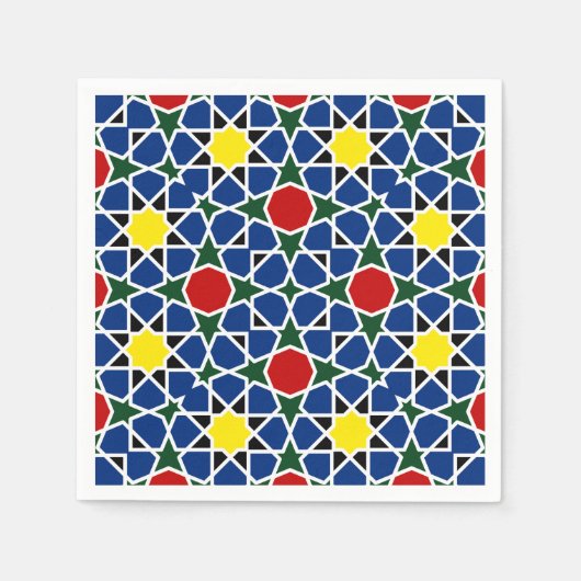 Mosaik Geometric Pattern Design Fliese Serviette (Vorderseite)