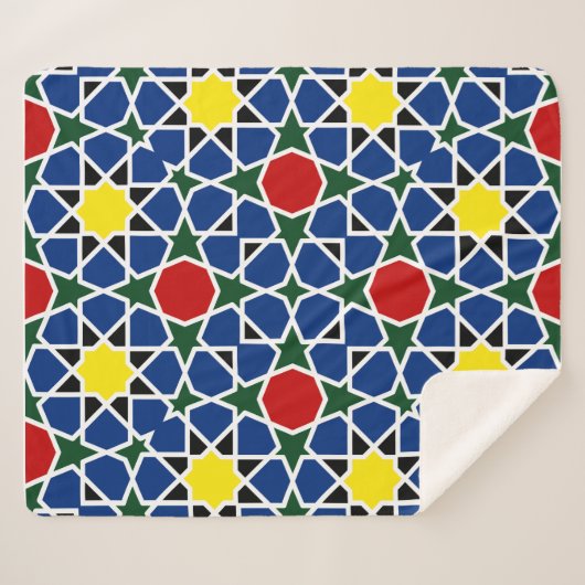 Mosaik Geometric Pattern Design Fliese Sherpadecke (Vorderseite (Horizontal))