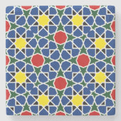 Mosaik Geometric Pattern Design Fliese Steinuntersetzer (Vorderseite)