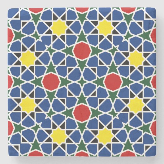 Mosaik Geometric Pattern Design Fliese Steinuntersetzer (Vorderseite)