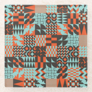 Mosaik geometrische Fliesen, nahtlos elegantes Mus Glasuntersetzer