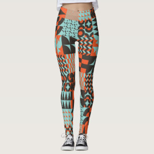 Mosaik geometrische Fliesen, nahtlos elegantes Mus Leggings