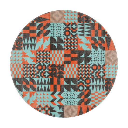 Mosaik geometrische Fliesen, nahtlos elegantes Mus Schneidebrett (Vorderseite)