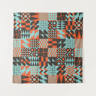 Mosaik geometrische Fliesen, nahtlos elegantes Mus Wandteppich