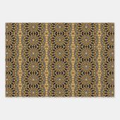Mosaik-geometrische Muster aus Gold und Schwarz Geschenkpapier Set (Vorderseite 3)