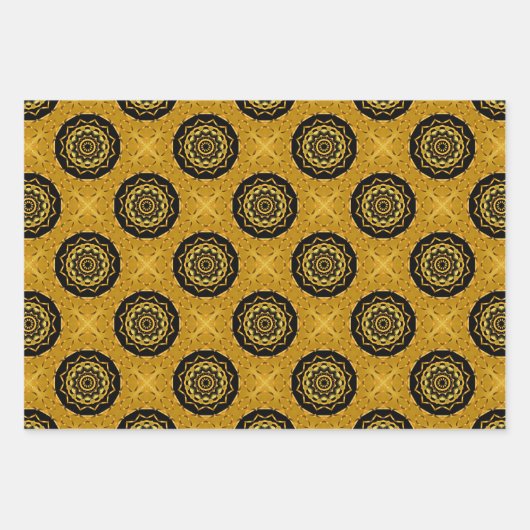 Mosaik-geometrische Muster aus Gold und Schwarz Geschenkpapier Set (Vorderseite 2)
