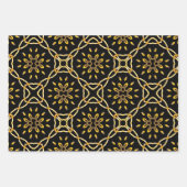 Mosaik-geometrische Muster aus Gold und Schwarz Geschenkpapier Set (Vorderseite)