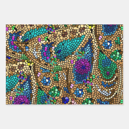 Mosaik Geschenkpapier Set (Vorderseite)