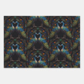 Mosaik gestanztes Glas farbenfrohe Pfauen Geschenkpapier Set (Vorderseite 3)