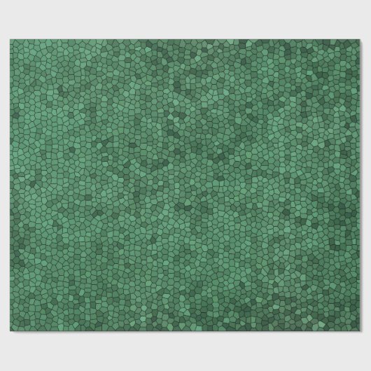 Mosaik gestanztes Glas Stil grüne Textur Muster Geschenkpapier (Flach)