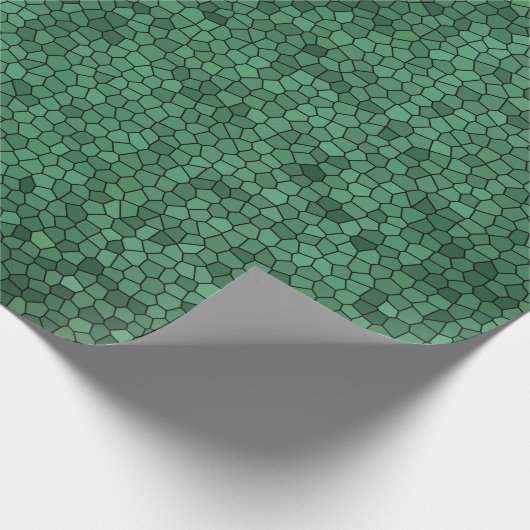 Mosaik gestanztes Glas Stil grüne Textur Muster Geschenkpapier (Ecke)