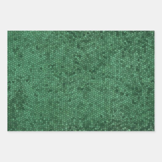 Mosaik gestanztes Glas Stil grüne Textur Muster Geschenkpapier Set (Vorderseite 2)
