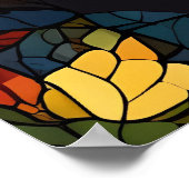 Mosaik gesteinigtes schwarzes Panther-Portrait Poster (Ecke)