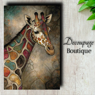 Mosaik-Giraffen-Dekoupage Seidenpapier