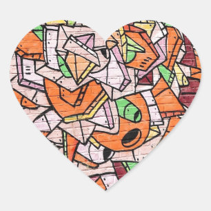 Mosaik Graffiti Art Herz-Aufkleber