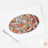 Mosaik Graffiti Art Ovaler Aufkleber (Umschlag)