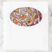Mosaik Graffiti Art Ovaler Aufkleber (Tasche)
