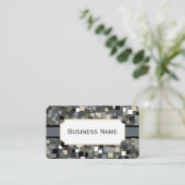 Mosaik Gray Business Card Visitenkarte (Stehend Vorderseite)