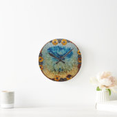 Mosaik Grün Blau Blumen Uhr (Zuhause)