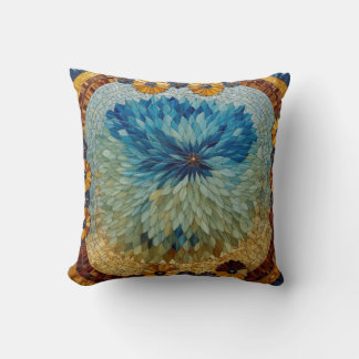 Mosaik Grün Blau Floral  Kissen
